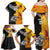 New Zealand And Papua New Guinea Rugby Custom Family Matching Off Shoulder Maxi Dress and Hawaiian Shirt Maori Kiwi With Bird of Paradise