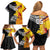 New Zealand And Papua New Guinea Rugby Custom Family Matching Off Shoulder Short Dress and Hawaiian Shirt Maori Kiwi With Bird of Paradise