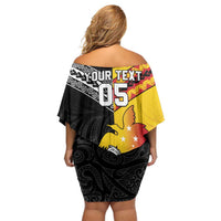 New Zealand And Papua New Guinea Rugby Custom Family Matching Off Shoulder Short Dress and Hawaiian Shirt Maori Kiwi With Bird of Paradise