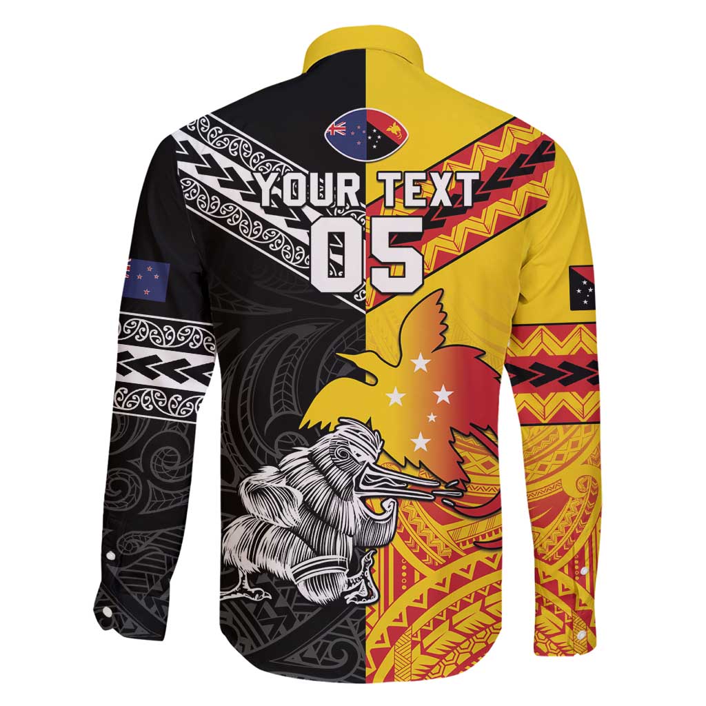 New Zealand And Papua New Guinea Rugby Custom Family Matching Puletasi and Hawaiian Shirt Maori Kiwi With Bird of Paradise