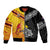 New Zealand And Papua New Guinea Rugby Custom Sleeve Zip Bomber Jacket Maori Kiwi With Bird of Paradise