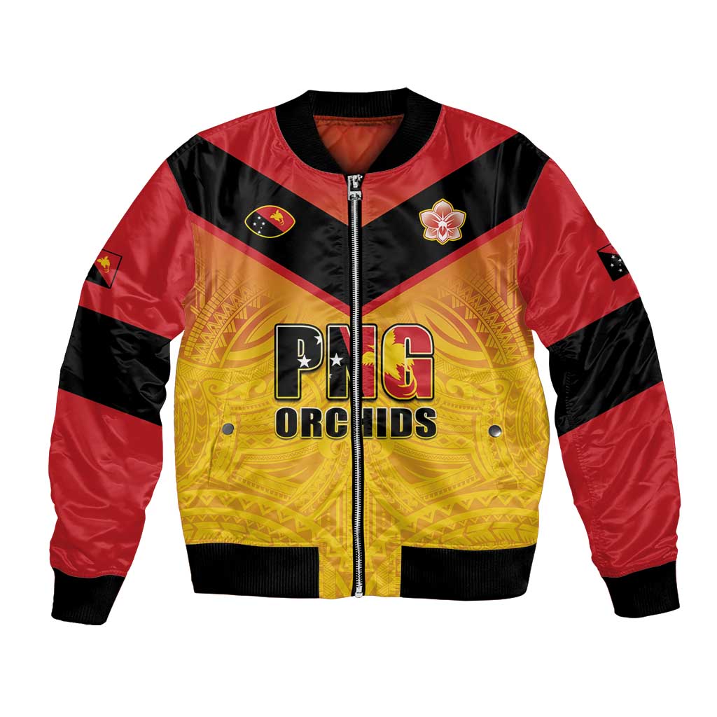 Papua New Guinea Rugby Custom Bomber Jacket Go Orchids Pacific Champions