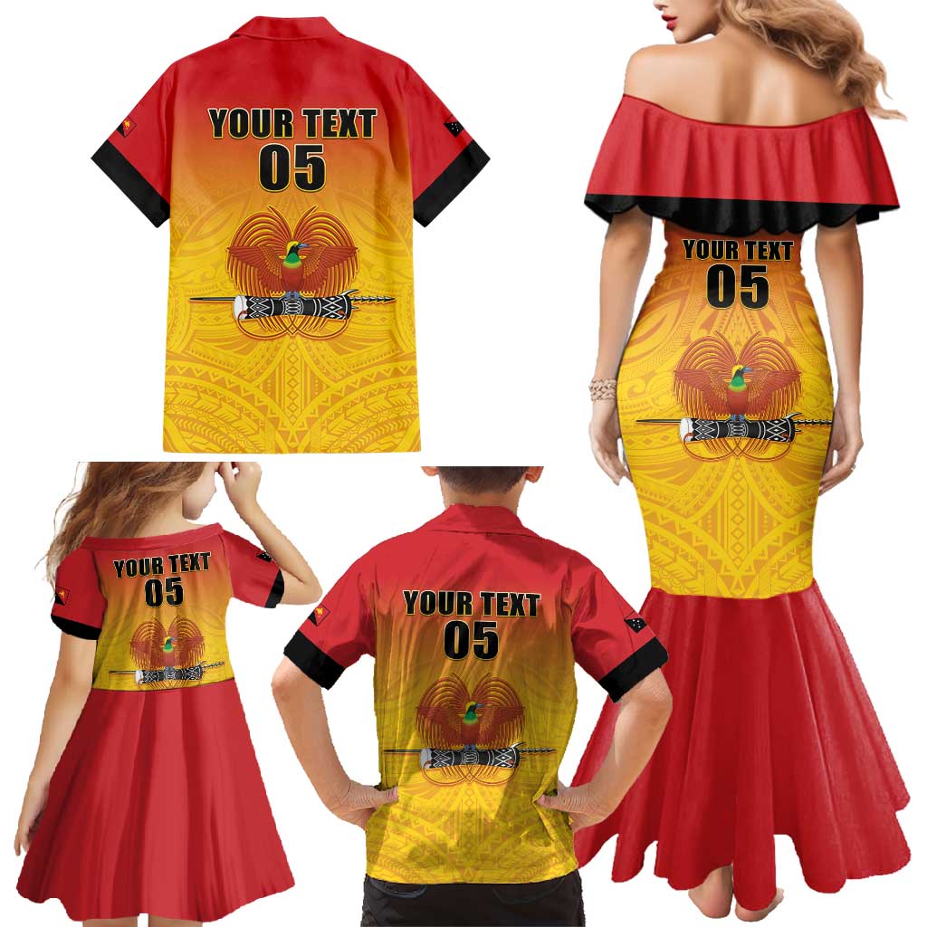 Papua New Guinea Rugby Custom Family Matching Mermaid Dress and Hawaiian Shirt Go Orchids Pacific Champions LT05 - Polynesian Pride