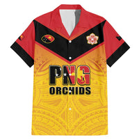 Papua New Guinea Rugby Custom Family Matching Mermaid Dress and Hawaiian Shirt Go Orchids Pacific Champions LT05 Dad's Shirt - Short Sleeve Yellow - Polynesian Pride