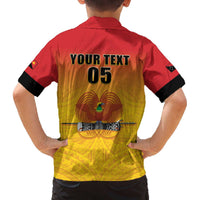 Papua New Guinea Rugby Custom Family Matching Off The Shoulder Long Sleeve Dress and Hawaiian Shirt Go Orchids Pacific Champions LT05 - Polynesian Pride