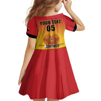 Papua New Guinea Rugby Custom Family Matching Short Sleeve Bodycon Dress and Hawaiian Shirt Go Orchids Pacific Champions LT05 - Polynesian Pride