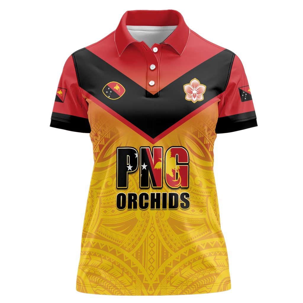 Papua New Guinea Rugby Custom Women Polo Shirt Go Orchids Pacific Champions