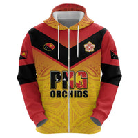 Papua New Guinea Rugby Custom Zip Hoodie Go Orchids Pacific Champions