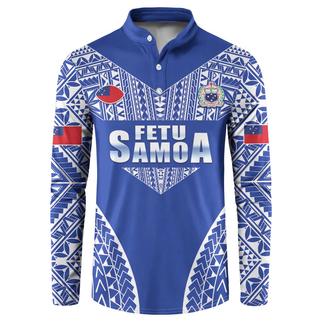 Fetu Samoa Rugby Custom Button Sweatshirt Go Champions