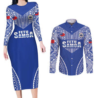 Fetu Samoa Rugby Custom Couples Matching Long Sleeve Bodycon Dress and Long Sleeve Button Shirt Go Champions