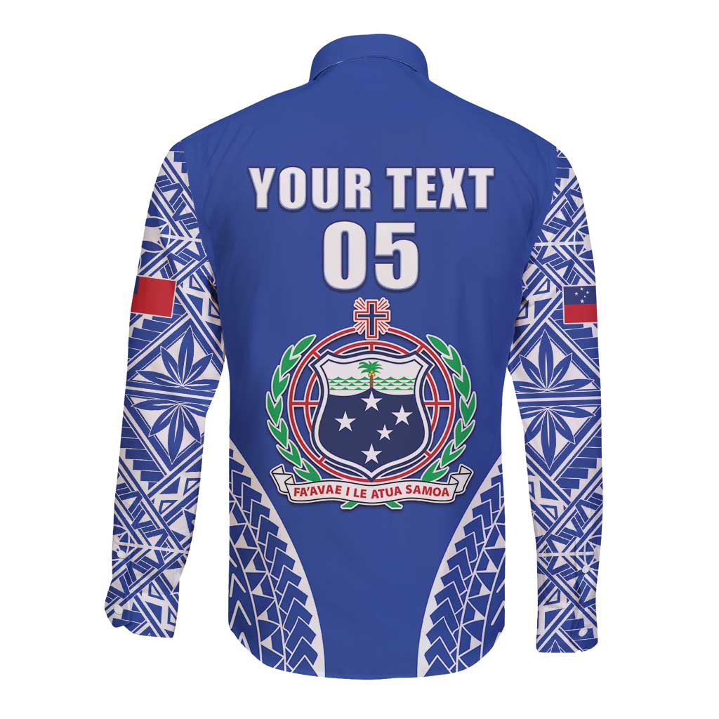 Fetu Samoa Rugby Custom Long Sleeve Button Shirt Go Champions