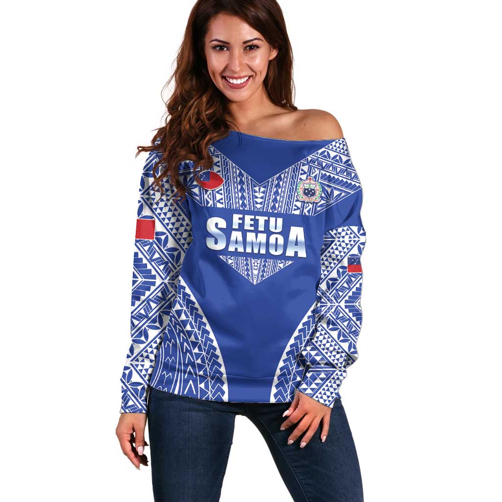 Fetu Samoa Rugby Custom Off Shoulder Sweater Go Champions