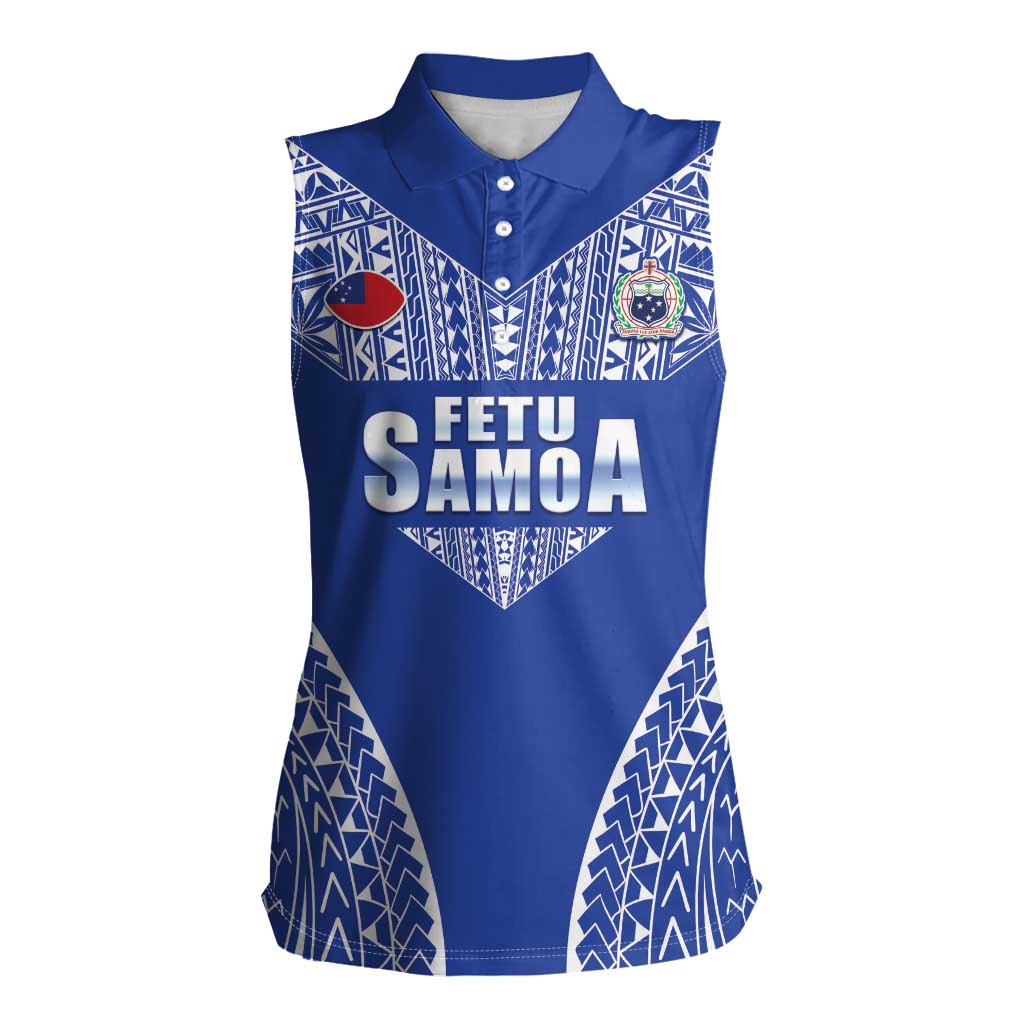 Fetu Samoa Rugby Custom Women Sleeveless Polo Shirt Go Champions