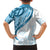 Blue Polynesian Tribal Turtle Floral Pattern Family Matching Short Sleeve Bodycon Dress and Hawaiian Shirt