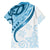 Blue Polynesian Tribal Turtle Floral Pattern Family Matching Short Sleeve Bodycon Dress and Hawaiian Shirt