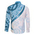 Blue Polynesian Tribal Turtle Floral Pattern Family Matching Short Sleeve Bodycon Dress and Hawaiian Shirt