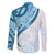 Blue Polynesian Tribal Turtle Floral Pattern Family Matching Tank Maxi Dress and Hawaiian Shirt