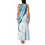 Blue Polynesian Tribal Turtle Floral Pattern Family Matching Tank Maxi Dress and Hawaiian Shirt