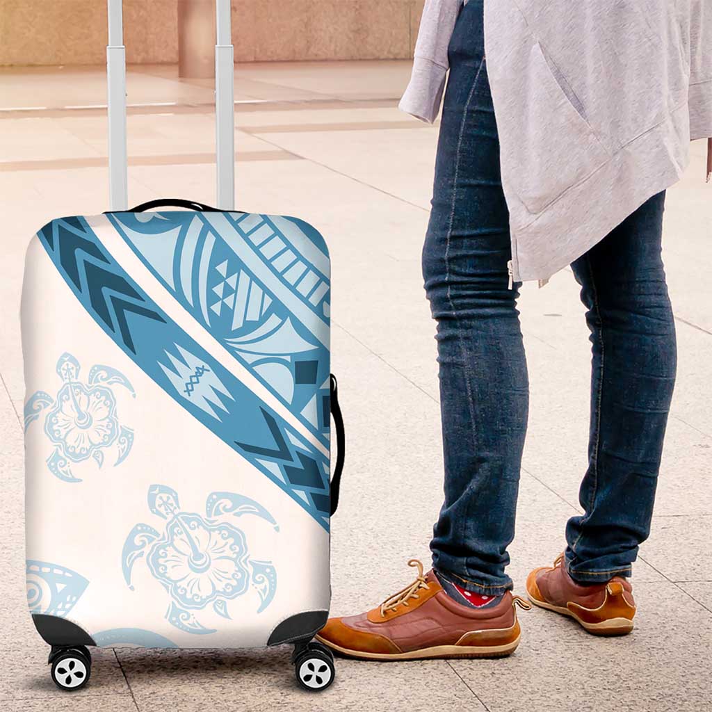 Blue Polynesian Tribal Turtle Floral Pattern Luggage Cover LT05 Blue - Polynesian Pride