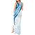 Blue Polynesian Tribal Turtle Floral Pattern Tank Maxi Dress