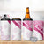 Rose Pink Polynesian Tribal Turtle Floral Pattern 4 in 1 Can Cooler Tumbler
