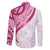 Rose Pink Polynesian Tribal Turtle Floral Pattern Family Matching Short Sleeve Bodycon Dress and Hawaiian Shirt