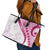 Rose Pink Polynesian Tribal Turtle Floral Pattern Leather Tote Bag