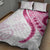 Rose Pink Polynesian Tribal Turtle Floral Pattern Quilt Bed Set