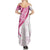 Rose Pink Polynesian Tribal Turtle Floral Pattern Summer Maxi Dress