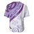 Purple Polynesian Tribal Turtle Floral Pattern Baseball Jersey