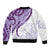 Purple Polynesian Tribal Turtle Floral Pattern Bomber Jacket