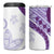 Purple Polynesian Tribal Turtle Floral Pattern 4 in 1 Can Cooler Tumbler