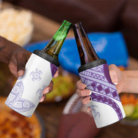 Purple Polynesian Tribal Turtle Floral Pattern 4 in 1 Can Cooler Tumbler