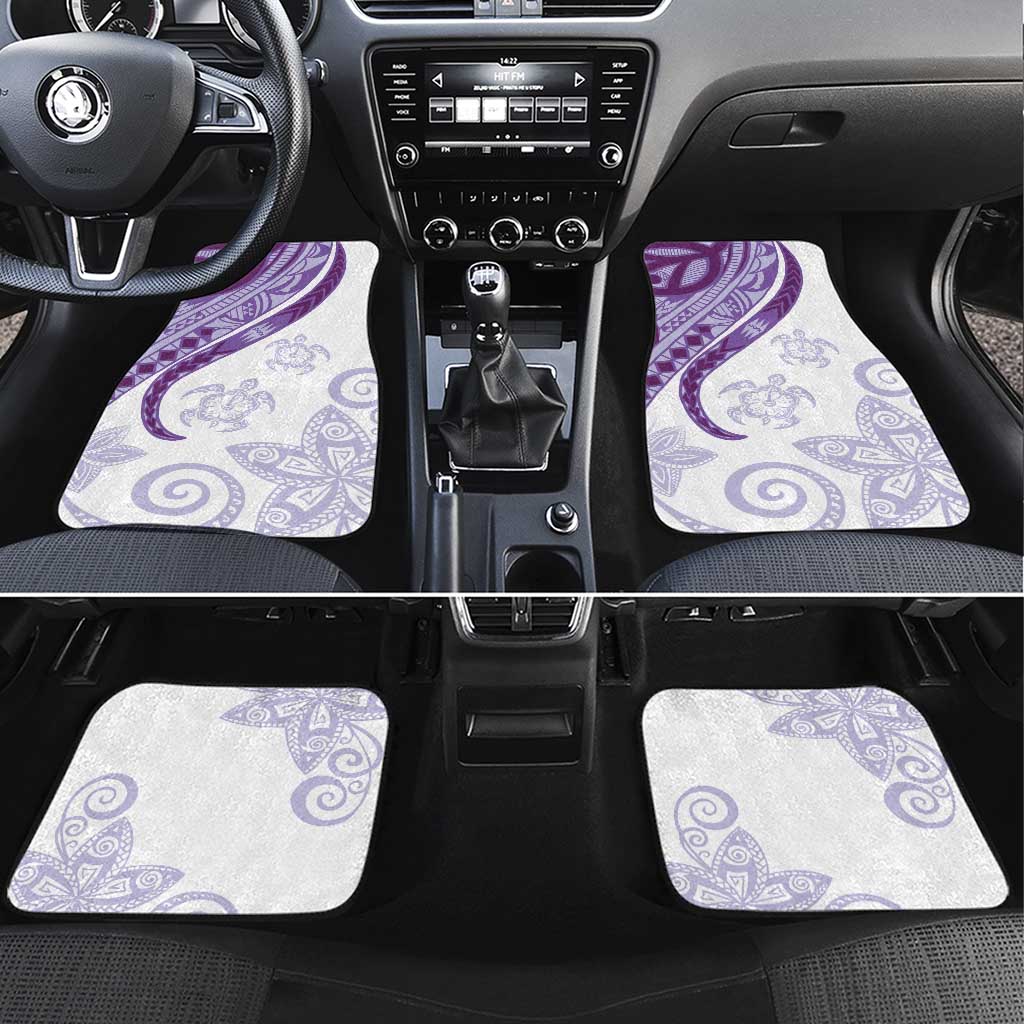 Purple Polynesian Tribal Turtle Floral Pattern Car Mats