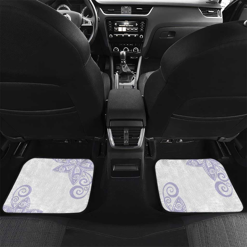 Purple Polynesian Tribal Turtle Floral Pattern Car Mats