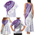 Purple Polynesian Tribal Turtle Floral Pattern Family Matching Tank Maxi Dress and Hawaiian Shirt