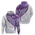 Purple Polynesian Tribal Turtle Floral Pattern Hoodie