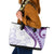 Purple Polynesian Tribal Turtle Floral Pattern Leather Tote Bag