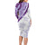 Purple Polynesian Tribal Turtle Floral Pattern Long Sleeve Bodycon Dress