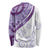 Purple Polynesian Tribal Turtle Floral Pattern Long Sleeve Shirt