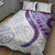 Purple Polynesian Tribal Turtle Floral Pattern Quilt Bed Set