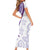 Purple Polynesian Tribal Turtle Floral Pattern Short Sleeve Bodycon Dress