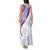 Purple Polynesian Tribal Turtle Floral Pattern Tank Maxi Dress