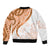 Orange Polynesian Tribal Turtle Floral Pattern Bomber Jacket