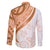 Orange Polynesian Tribal Turtle Floral Pattern Family Matching Off The Shoulder Long Sleeve Dress and Hawaiian Shirt