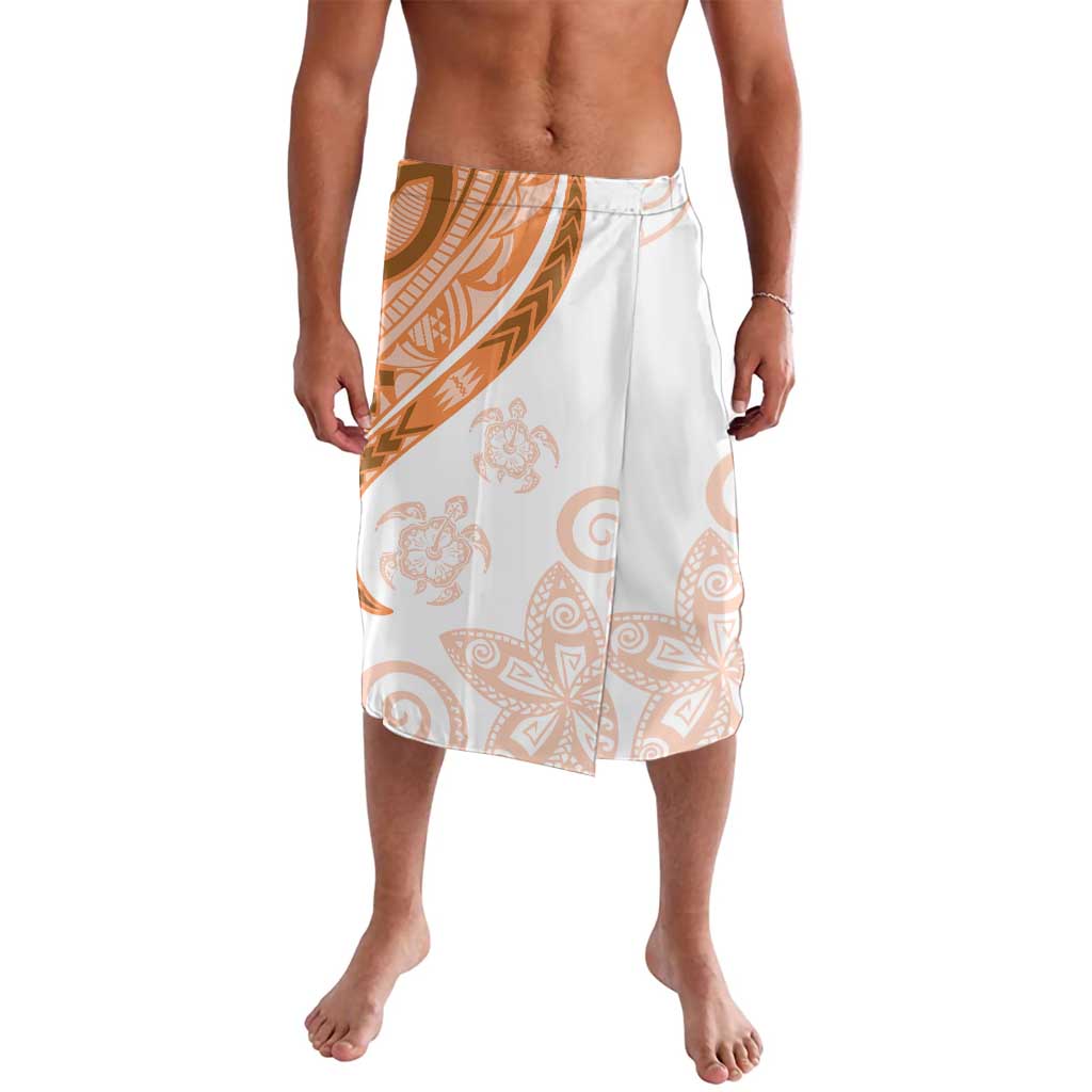 Orange Polynesian Tribal Turtle Floral Pattern Lavalava