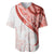 Coral Red Polynesian Tribal Turtle Floral Pattern Baseball Jersey