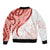 Coral Red Polynesian Tribal Turtle Floral Pattern Bomber Jacket