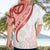 Coral Red Polynesian Tribal Turtle Floral Pattern Hawaiian Shirt