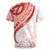 Coral Red Polynesian Tribal Turtle Floral Pattern Rugby Jersey